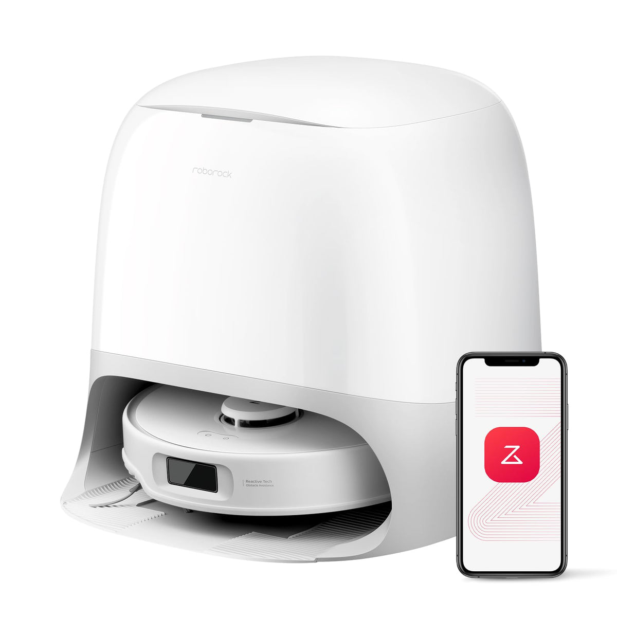 roborock Qrevo Curv Robot Vacuum Cleaner with Mop Function and Lifting Mop, Dual Anti-Tangle System, AdaptiLift™ Chassis, 18,500Pa, 75°C Hot Water Mop Wash, Intelligent Dirt Detection & Voice