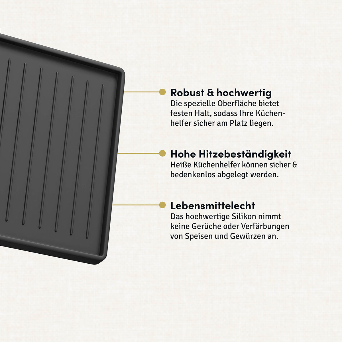 Praktische Ablage für drei Küchenhelfer