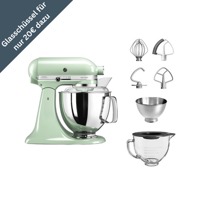 KitchenAid 4,8 L 5KSM175 Artisan Küchenmaschine Glasset mit Glasschüssel