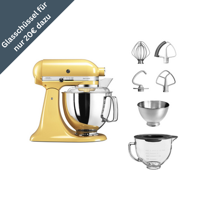 KitchenAid 4,8 L 5KSM175 Artisan Küchenmaschine Glasset mit Glasschüssel