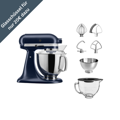 KitchenAid 4,8 L 5KSM175 Artisan Küchenmaschine Glasset mit Glasschüssel