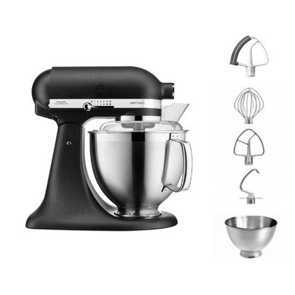KitchenAid 4,8 L 5KSM185 Artisan Küchenmaschine Flexiset Artisan + Flexirührer