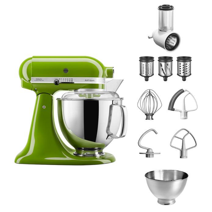 KitchenAid 4,8 L 5KSM175 Artisan Küchenmaschine Beginnerset mit Gemüseschneider