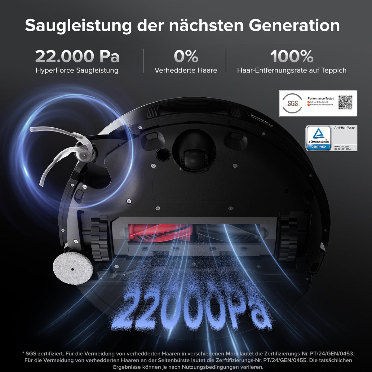 Roborock Saros 10 Saugroboter mit Dual Anti-Tangle System