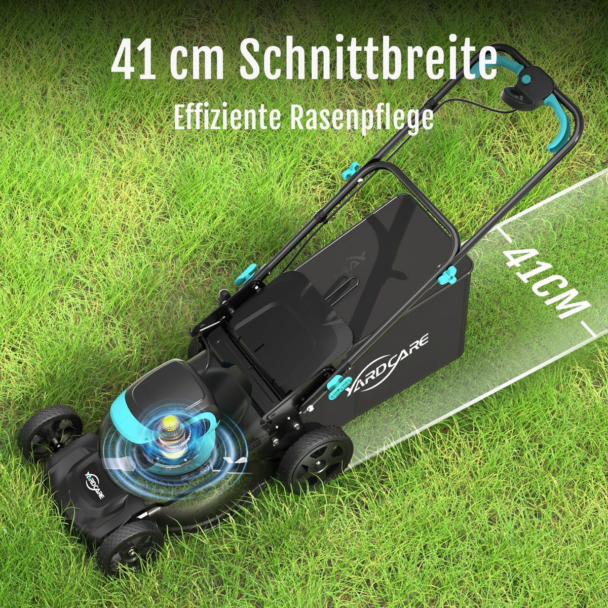 YARDCARE 16" bürstenloser Akku-Rasenmäher