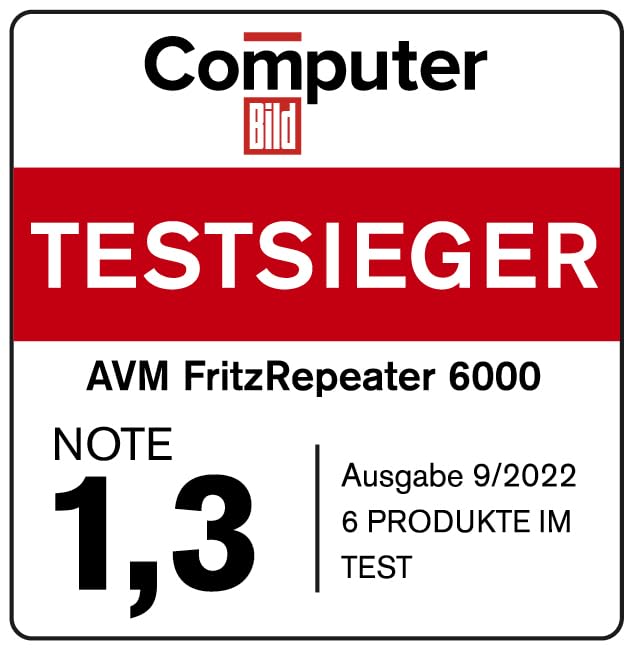 FRITZ!Repeater 6000 – Wi-Fi 6 Tri-Band Repeater mit bis zu 6.000 MBit/s & 2.5-LAN