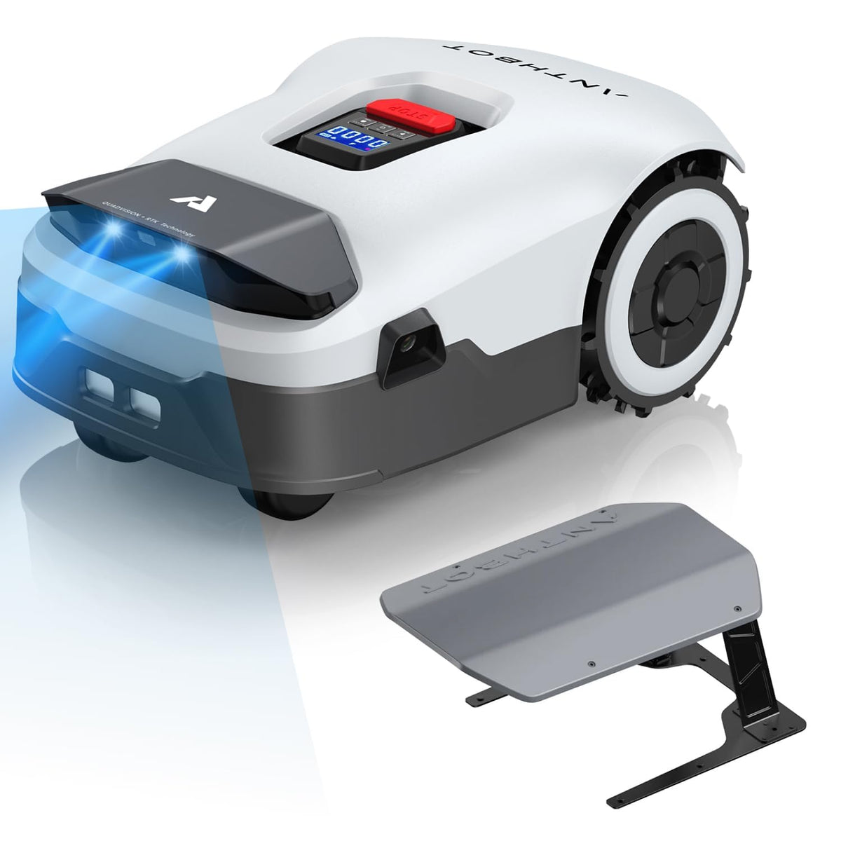 ANTHBOT Genie Mähroboter ohne Begrenzungskabel 3600 m², Full Band RTK + 4-Augen-Vision Roboter-Rasenmäher, 30+ Mehrzonen-Management, KI-Intelligente Hindernisvermeidung & Rasenpflege - Genie 3000