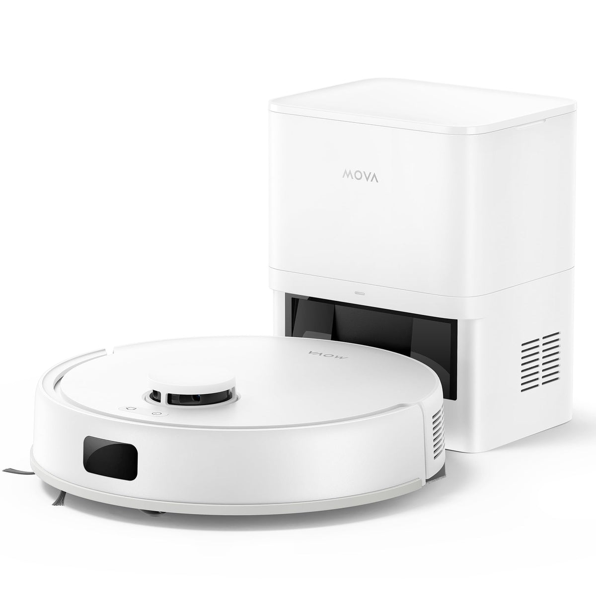 Mova E30 Ultra Roboterstaubsauger und -wischer mit automatischer Entleerung und Selbstreinigung des Wischers, 7.000Pa Saugleistung, 10,5 mm Wischeranhebung, Ultraschall-Teppicherkennung