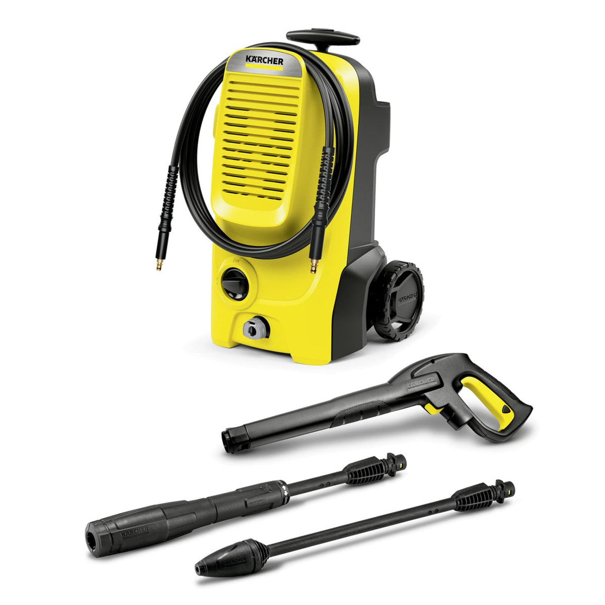 Kärcher Hochdruckreiniger K 5 Compact Home, Druck: max. 145 bar, Durchfluss: max. 500 l/h, Flächenleistung: 40 m²/h, Wasserfilter, Gewicht: 12 kg, mit Flächenreiniger T 5, Stein- und Fassadenreiniger