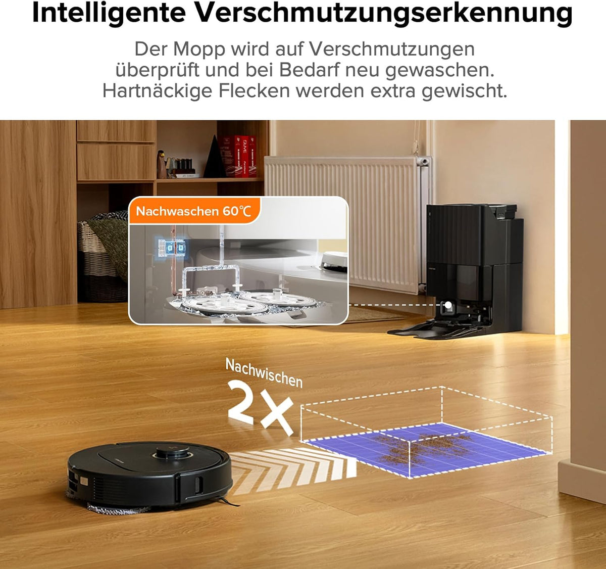 Roborock Qrevo Pro Set, 7000 Pa, FlexiArm™, 60 °C Moppreinigung