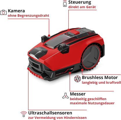 Einhell FREELEXO 500, 18V, Kamera, 500m², Brushless, 25% Steigung