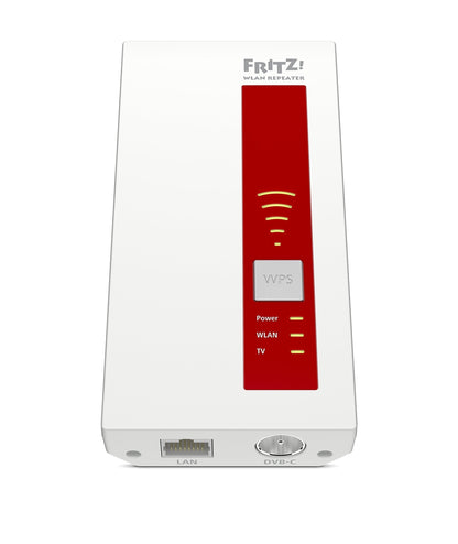 AVM FRITZ!WLAN Repeater DVB-C (Dual-Tuner für Kabel-TV (DVB-C), WLAN AC + N bis zu 1.300 MBit/s (5 GHz) + 450MBit/s (2,4 GHz)), weiß, deutschsprachige Version