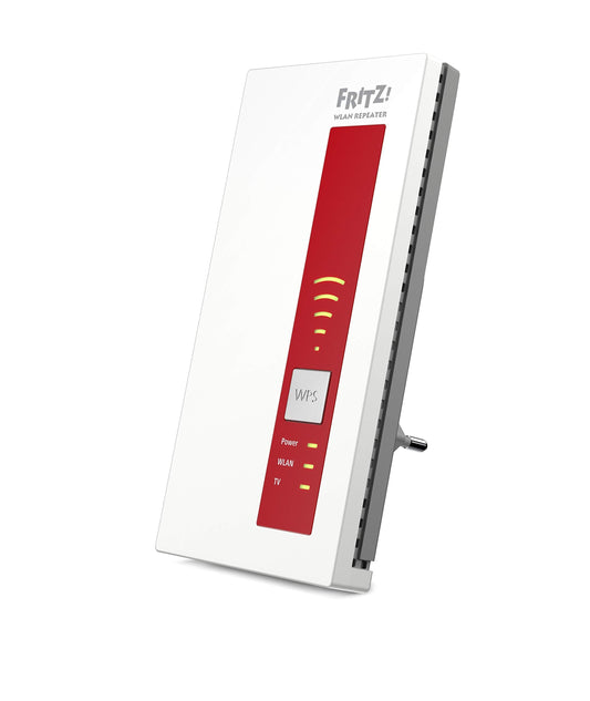 AVM FRITZ!WLAN Repeater DVB-C (Dual-Tuner für Kabel-TV (DVB-C), WLAN AC + N bis zu 1.300 MBit/s (5 GHz) + 450MBit/s (2,4 GHz)), weiß, deutschsprachige Version