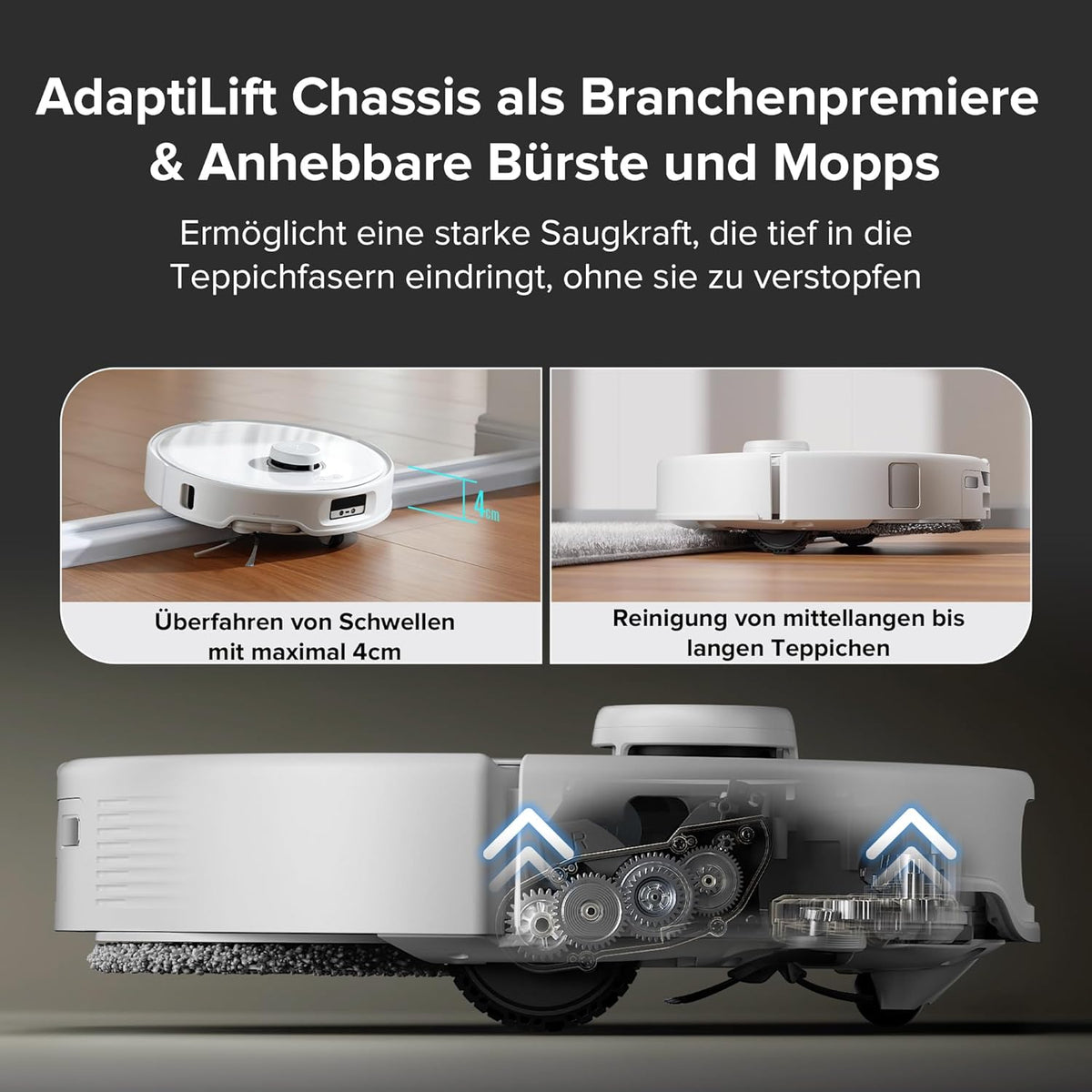 Roborock Qrevo Curv, 18,500Pa, Hebemopp, 75°C Wäsche, Anti-Tangle, Sprachsteuerung