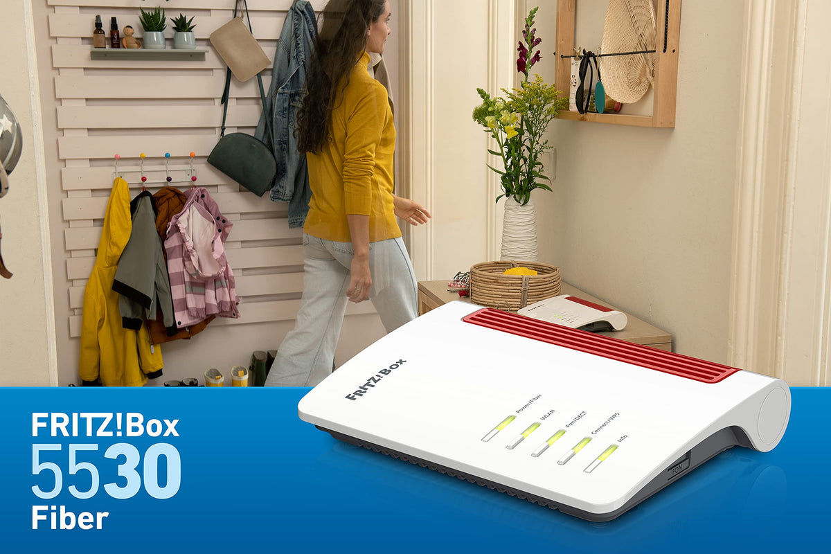 FRITZ!Box 5530 Fiber – Glasfaser-Router mit Wi-Fi 6 & 2.5-Gigabit-LAN