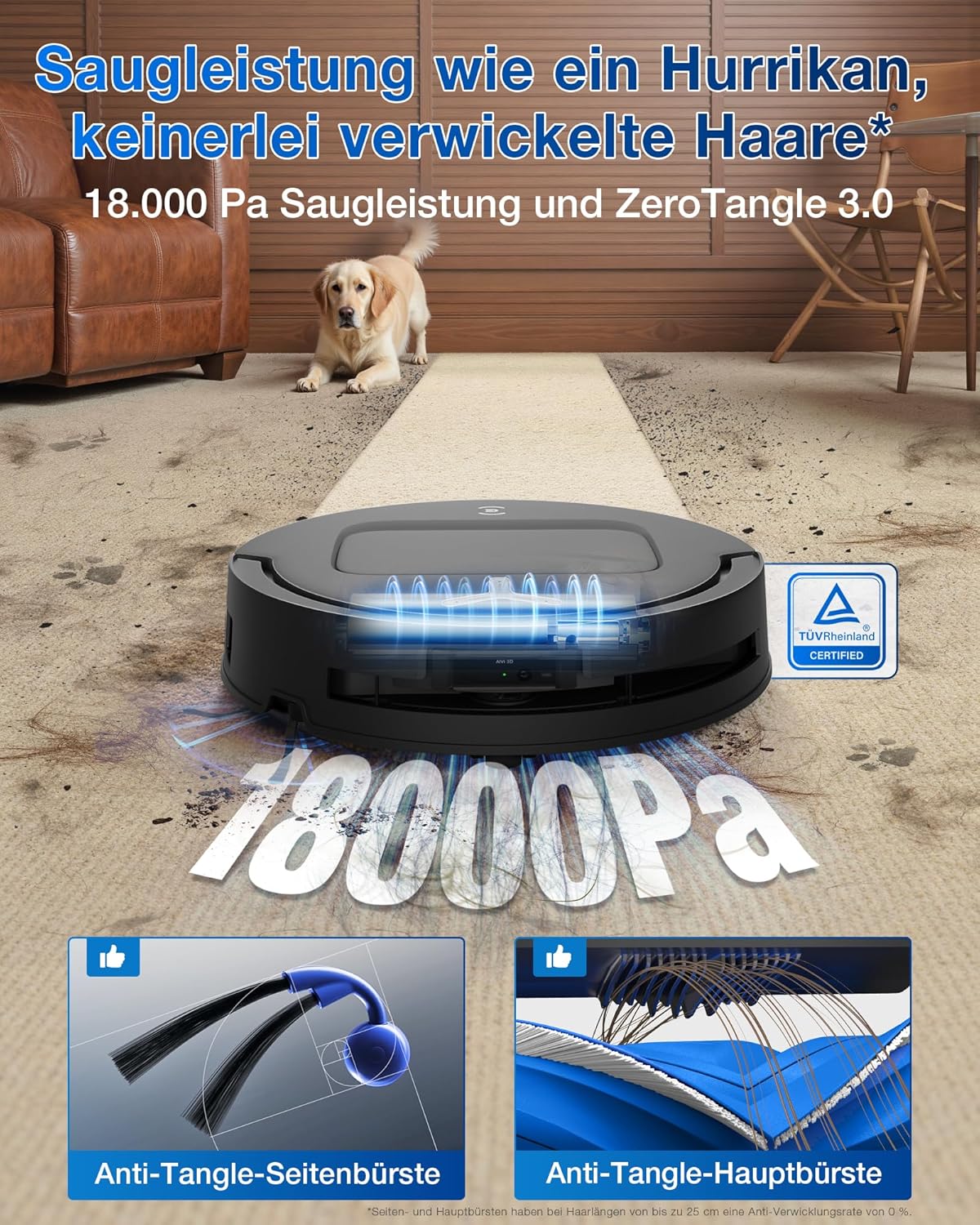ECOVACS T80 Omni, 18,000Pa, OZMO Mop, Selbstreinigung, ZeroTangle 3.0, 40-75°C Wäsche