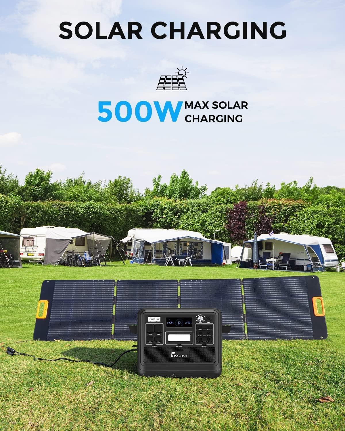 FOSSIBOT F2400 Solargenerator 2048Wh, 2400W (4800W Peak), AC-Ausgänge