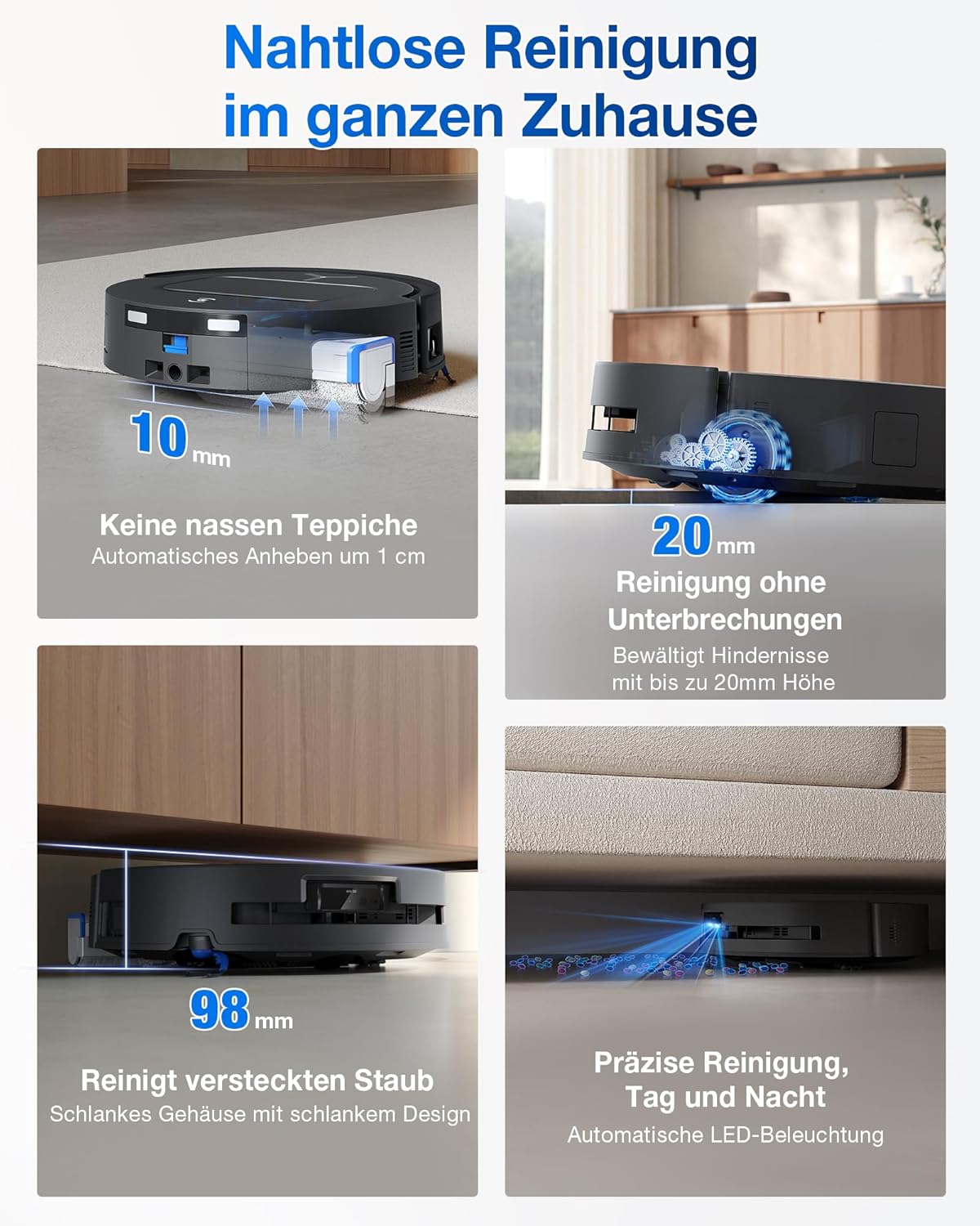 ECOVACS T80 Omni, 18,000Pa, OZMO Mop, Selbstreinigung, ZeroTangle 3.0, 40-75°C Wäsche