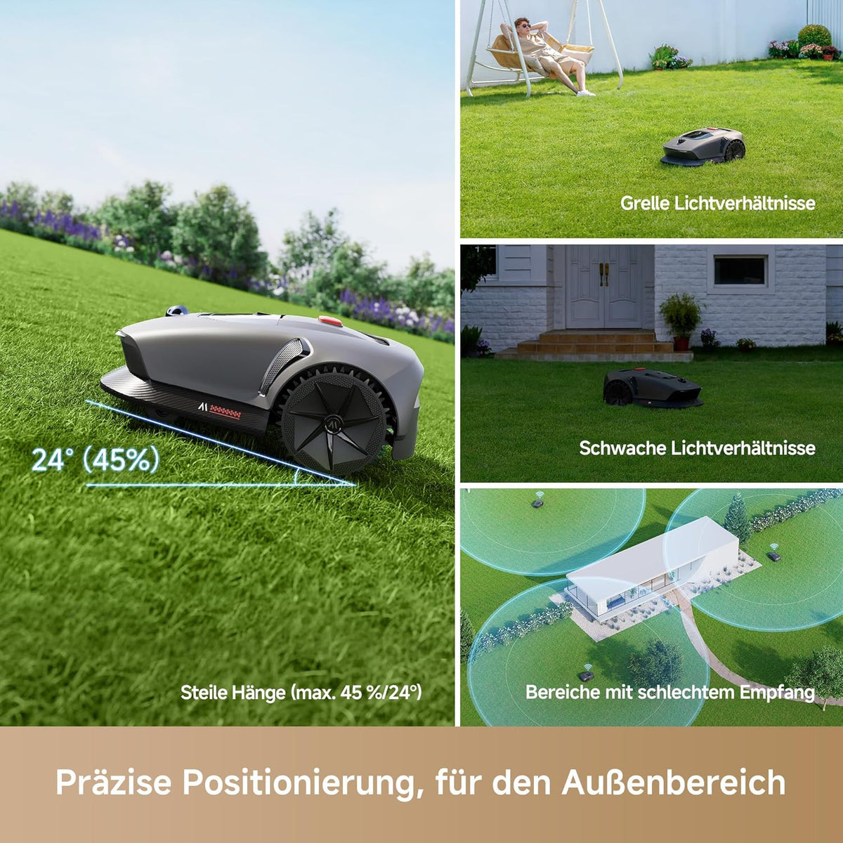 MOVA 600 Mähroboter 600 m², 3D-LiDAR & App-Steuerung
