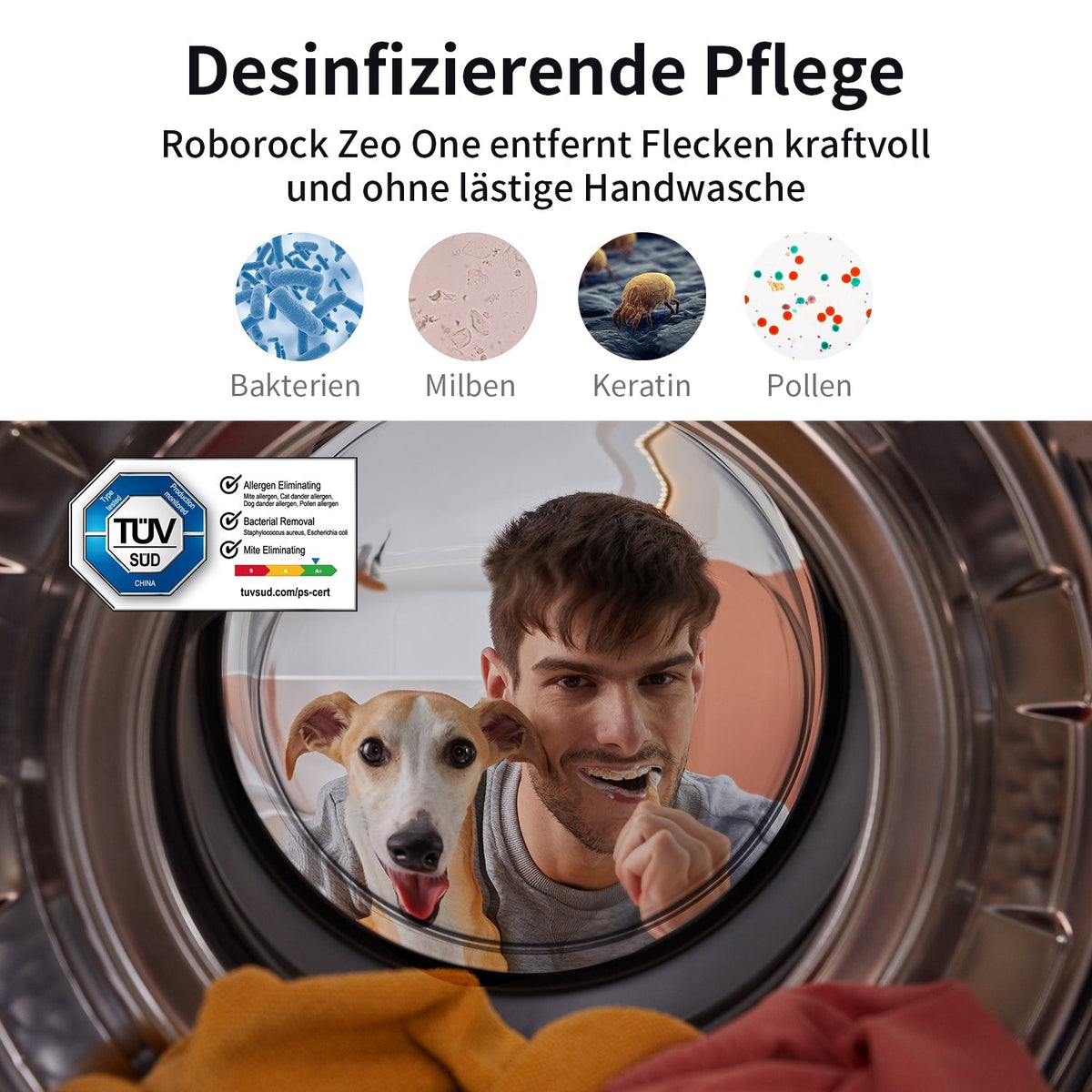 Roborock Zeo  One Waschtrockner mit der Zeo-Cycle® Trocknungstechnologie