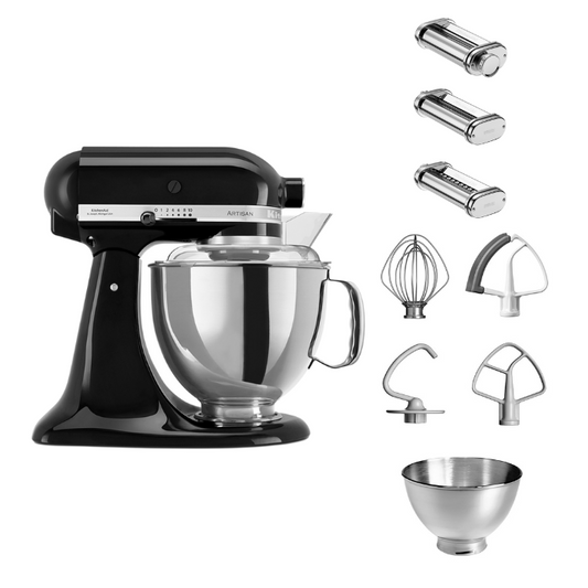 KitchenAid 4,8 L 5KSM175 Artisan Küchenmaschine Pastalover mit Nudelwalzen 3er- Set