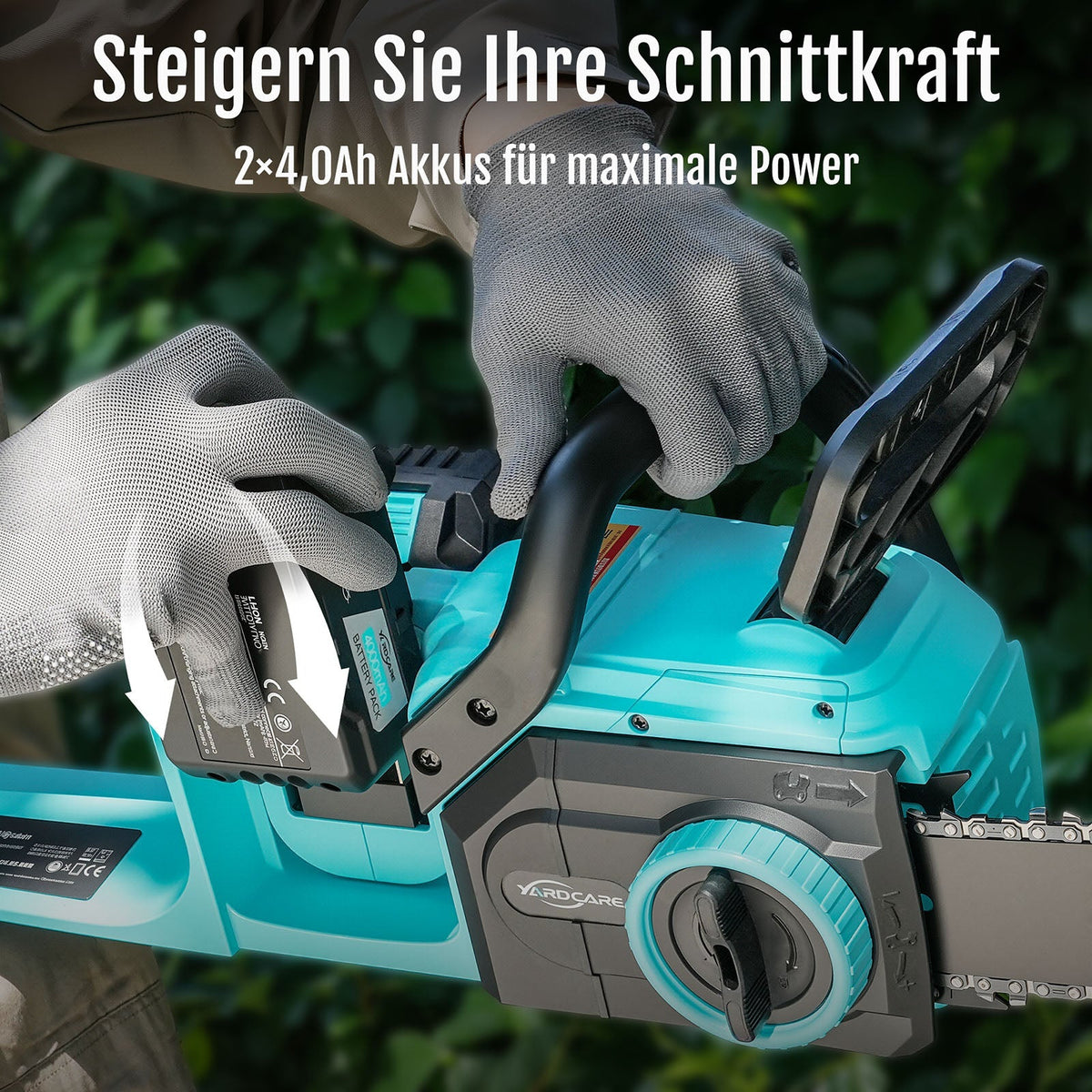 YARDCARE 16" bürstenlose Akku-Kettensäge