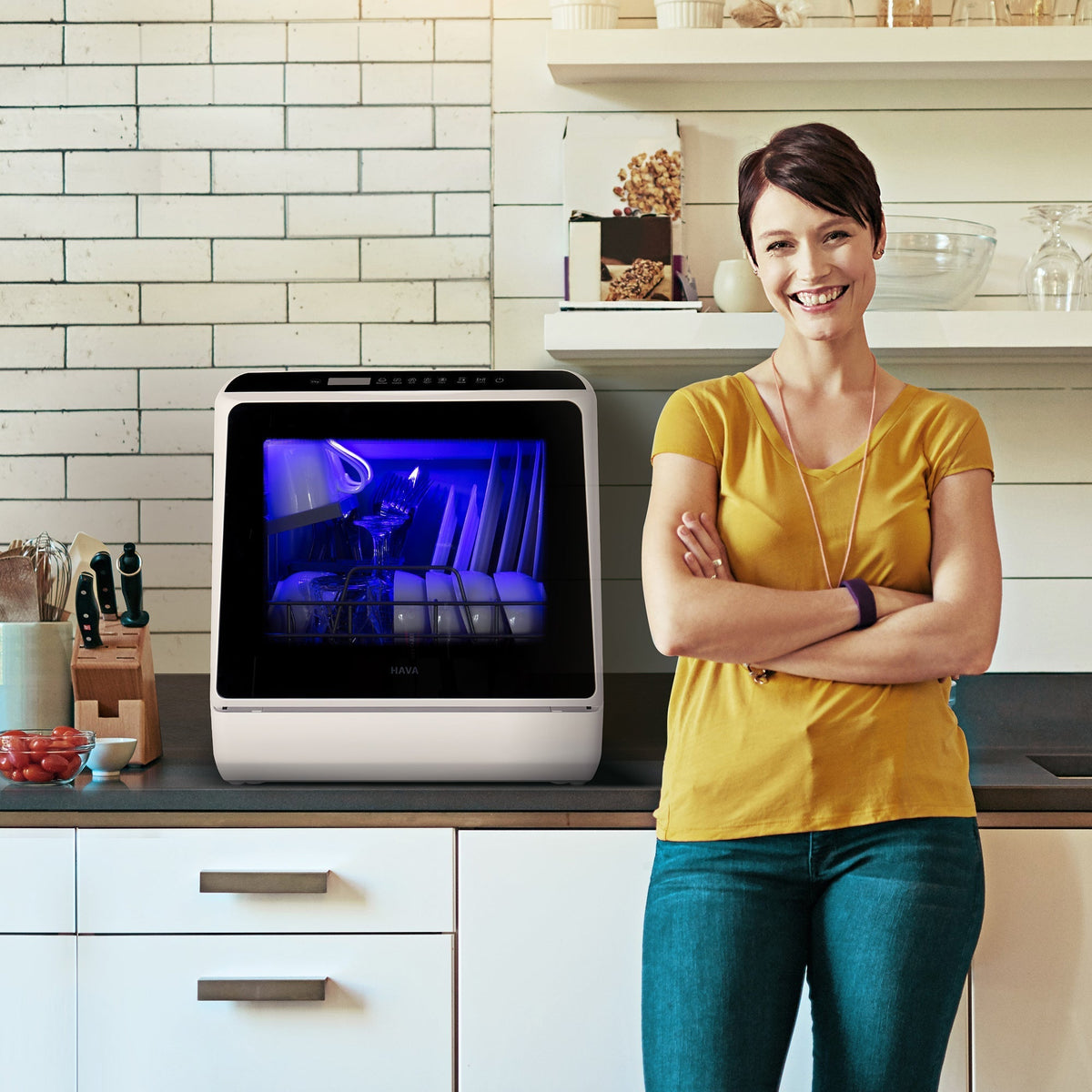 HAVA R01 Compact Countertop Dishwasher Bundle