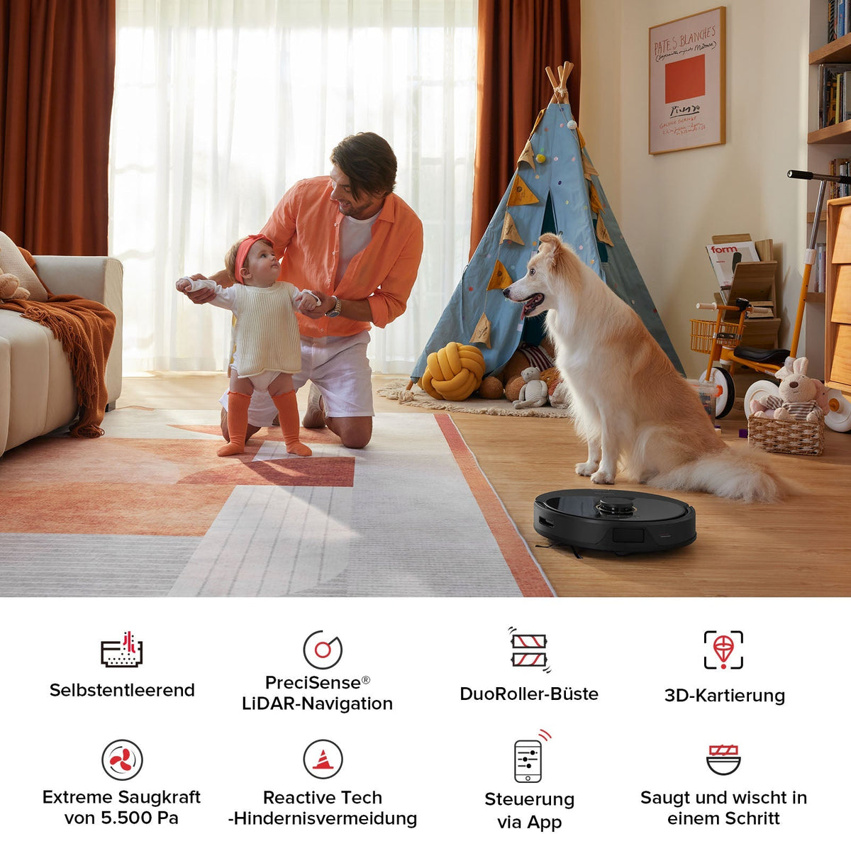 Roborock Q8 Max+ Saug- und Wischroboter mit Auto-Entleerungsstation