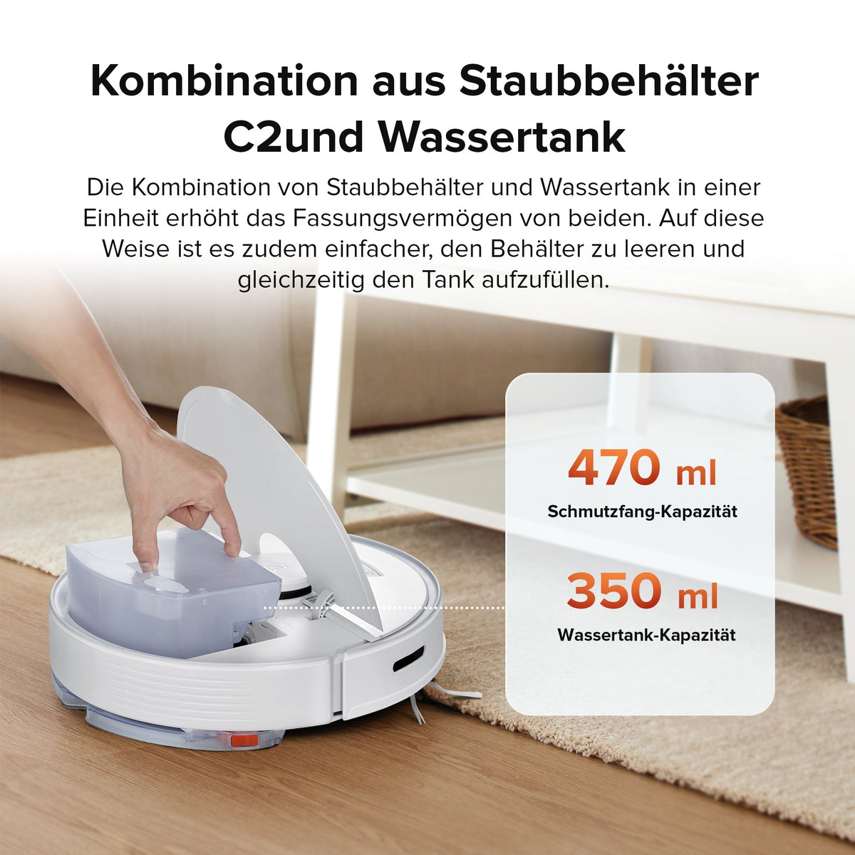Roborock Q7 Max Saugroboter und Wischmopp mit 4200 Pa Saugleistung.