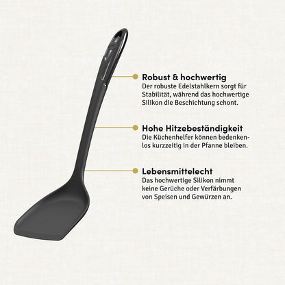 Pfannenschaufel mit robusten Edelstahlkern