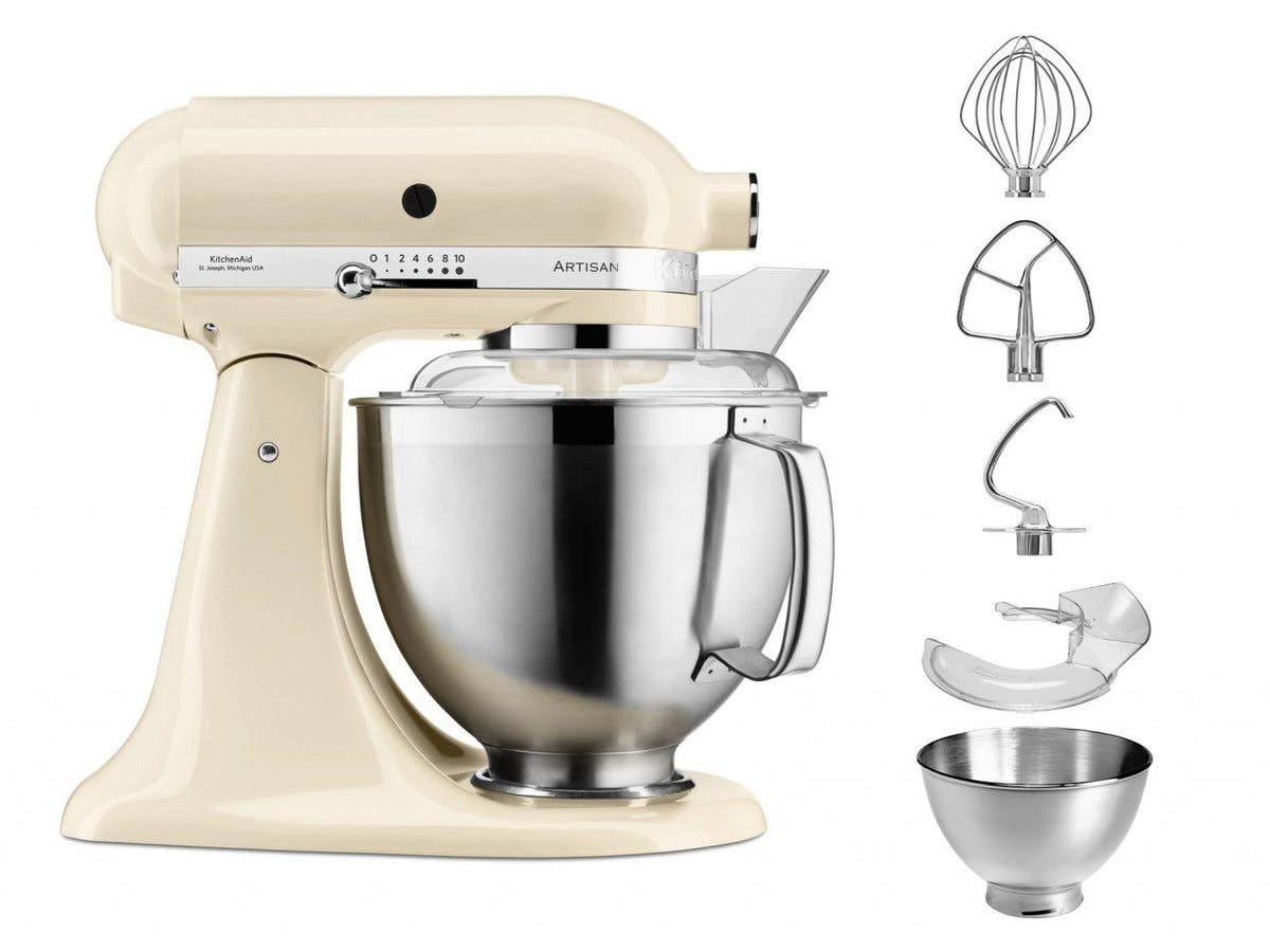 KitchenAid 4,8 L 5KSM185 Artisan Küchenmaschine Allrounderset Fleischwolf+Spritzgebäck+Gemüseschneider