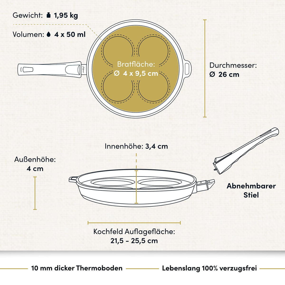 Muldenpfanne Ø 26 I Deckel optional