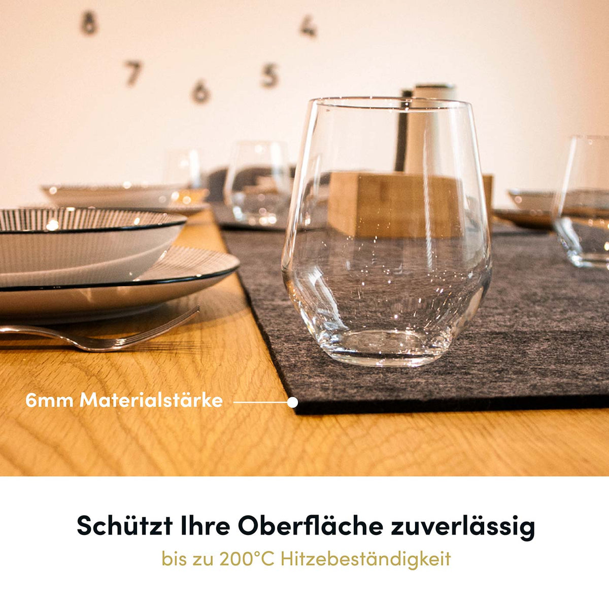 17-teilige Tischdeko: Tischläufer 100x30 cm I Platzsets I Untersetzer